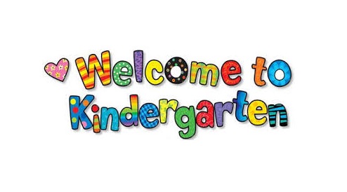 colorful patterned bubble letters that state "Welcome to Kindergarten"